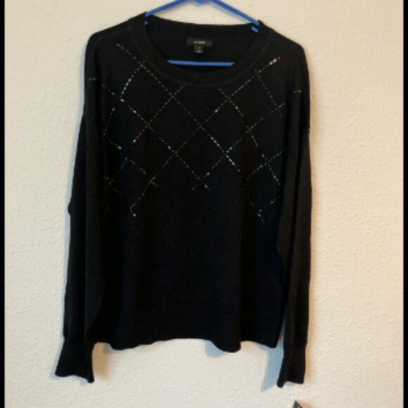 NWT Alfani size XL Black Sweater with Sequins - Picture 1 of 5